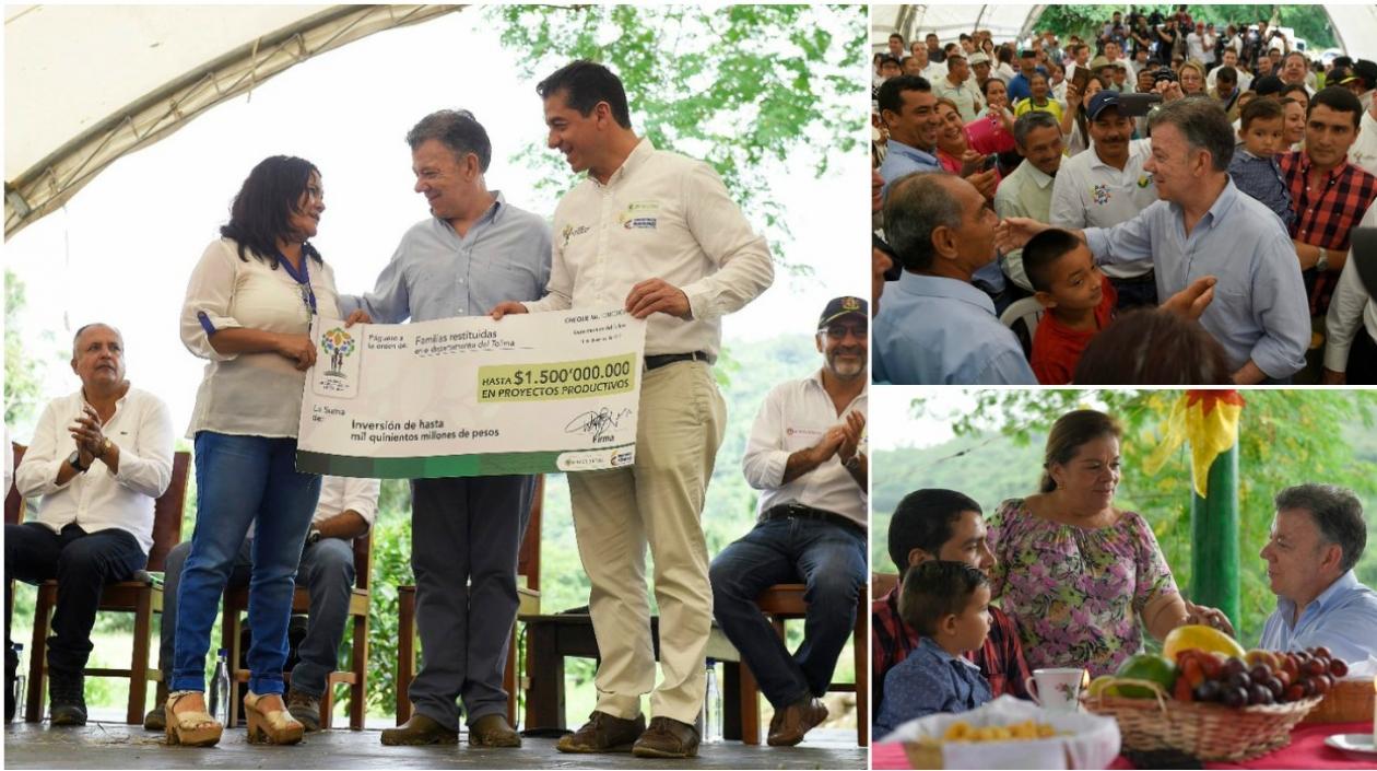 El Presidente entregando las tierras.