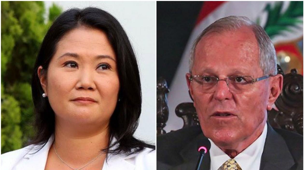 Keiko Fujimori y el presidente de Perú, Pedro Kuczynski.