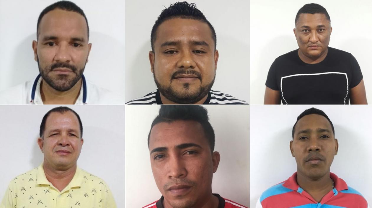 Los seis presuntos miembros de la banda 'Los bagres', especializados en hurtar motocicletas.
