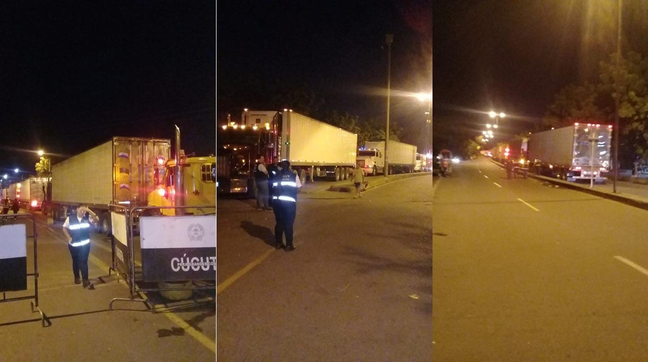 Los camiones en la frontrera colombo - venezolana.