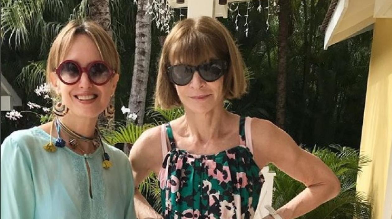 La diseñadora Silvia Tcherassi y Anna Wintour.