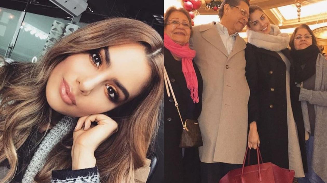 La exvirreina universal Ariadna Gutiérrez junto a sus familiares.