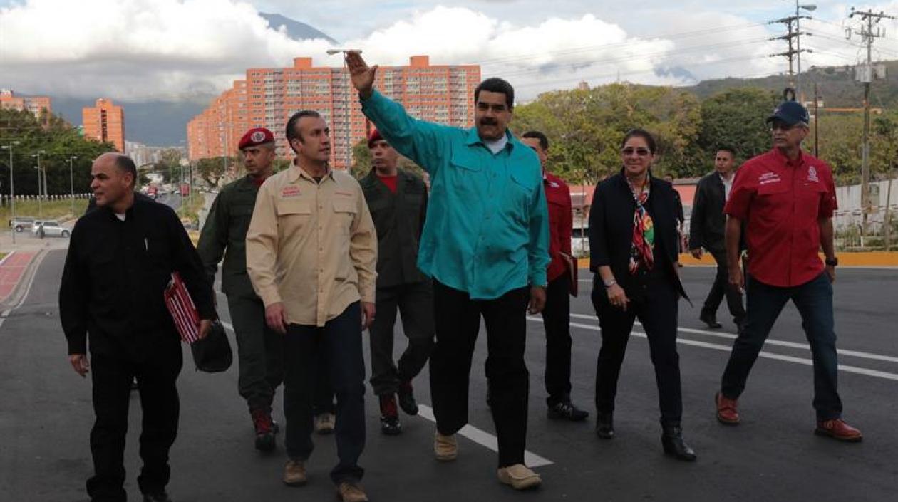 Nicolás Maduro en un recorrido por Caracas.
