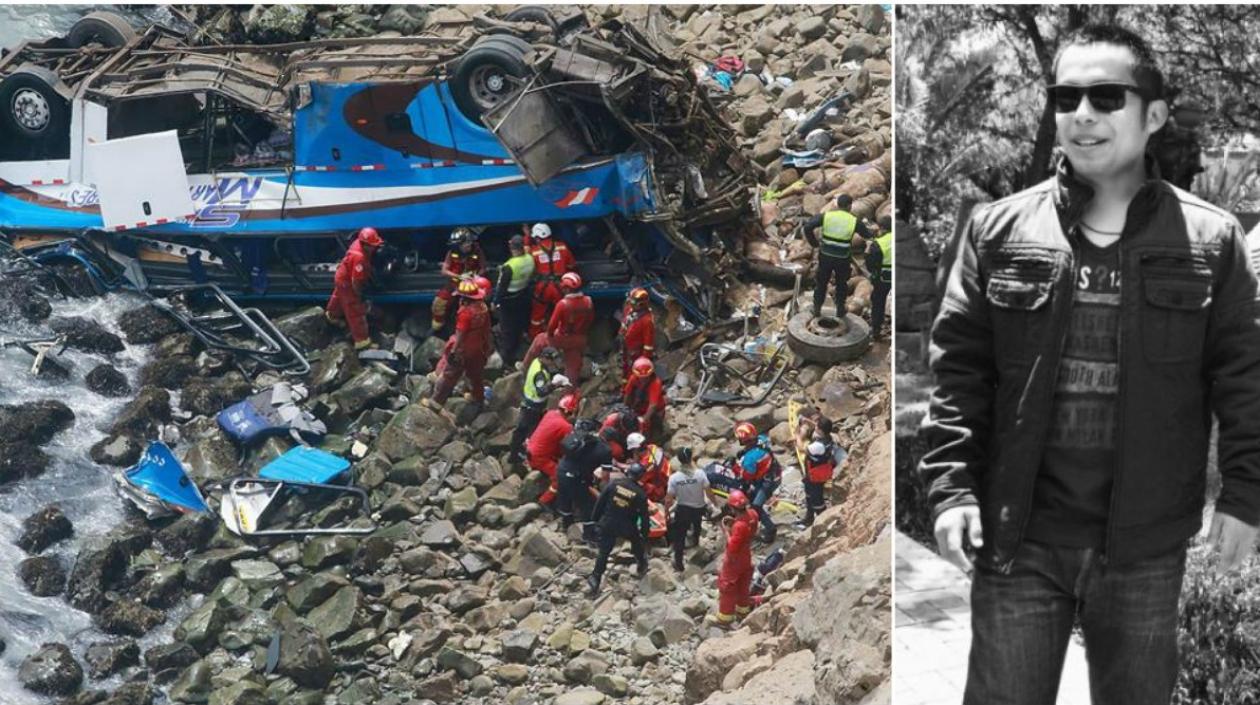 Imagen de la tragedia y el sobreviviente Máximo Jiménez Vilcayaure.