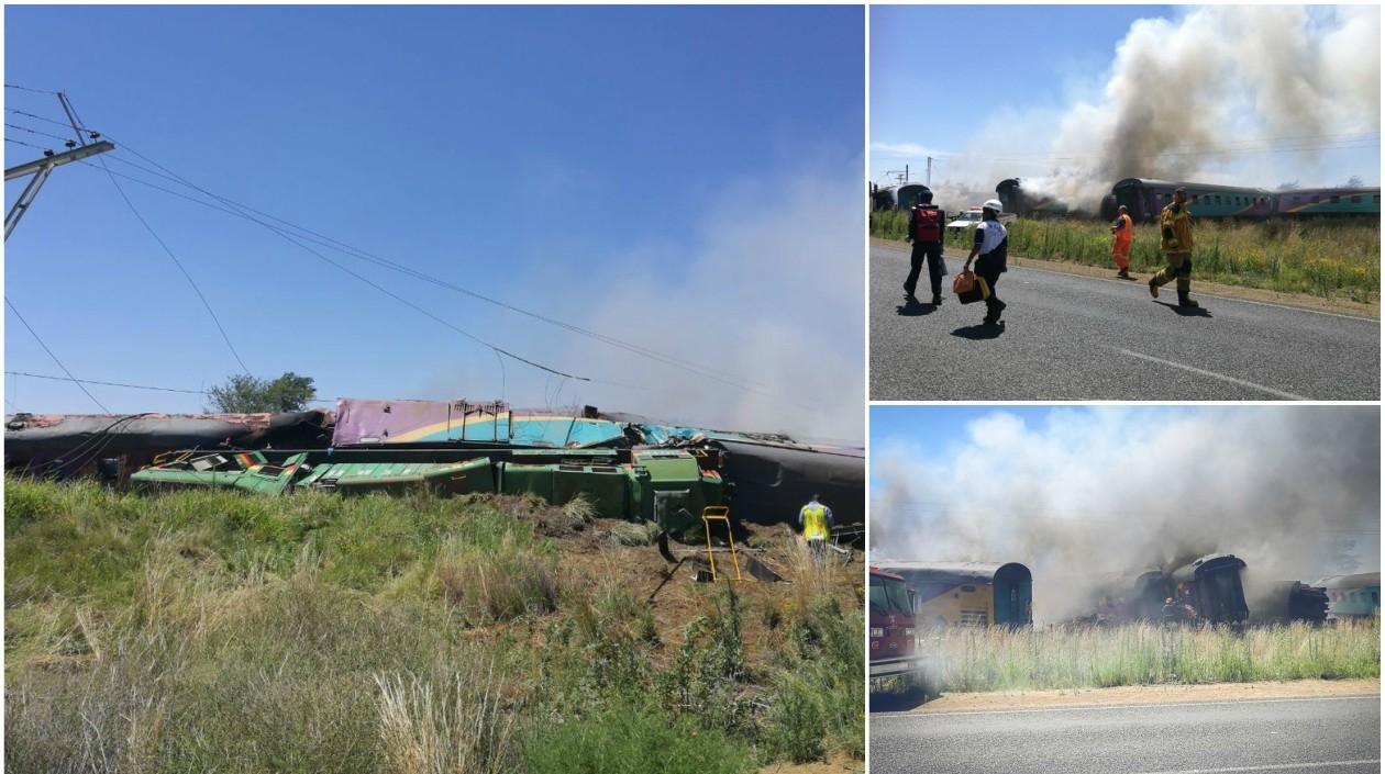 Así quedó el tren después del accidente.