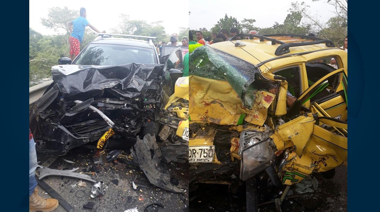 Estado en que quedaron los vehículos.