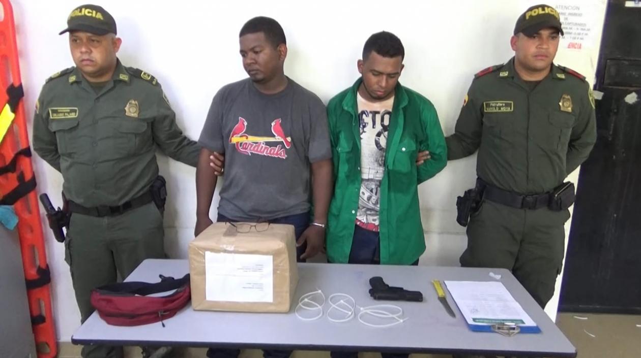 William Arturo Camero Campo y Samir Gómez Romero, los capturados.