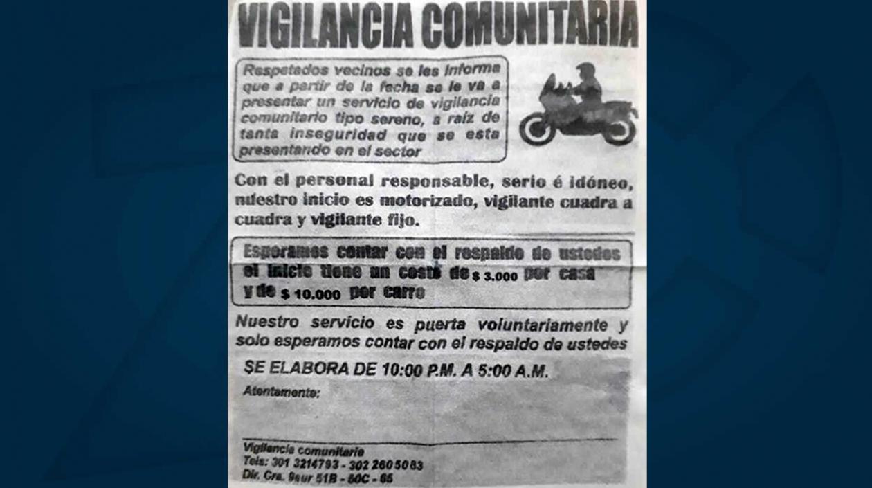 Este fue el folleto que entregaron en las casas.