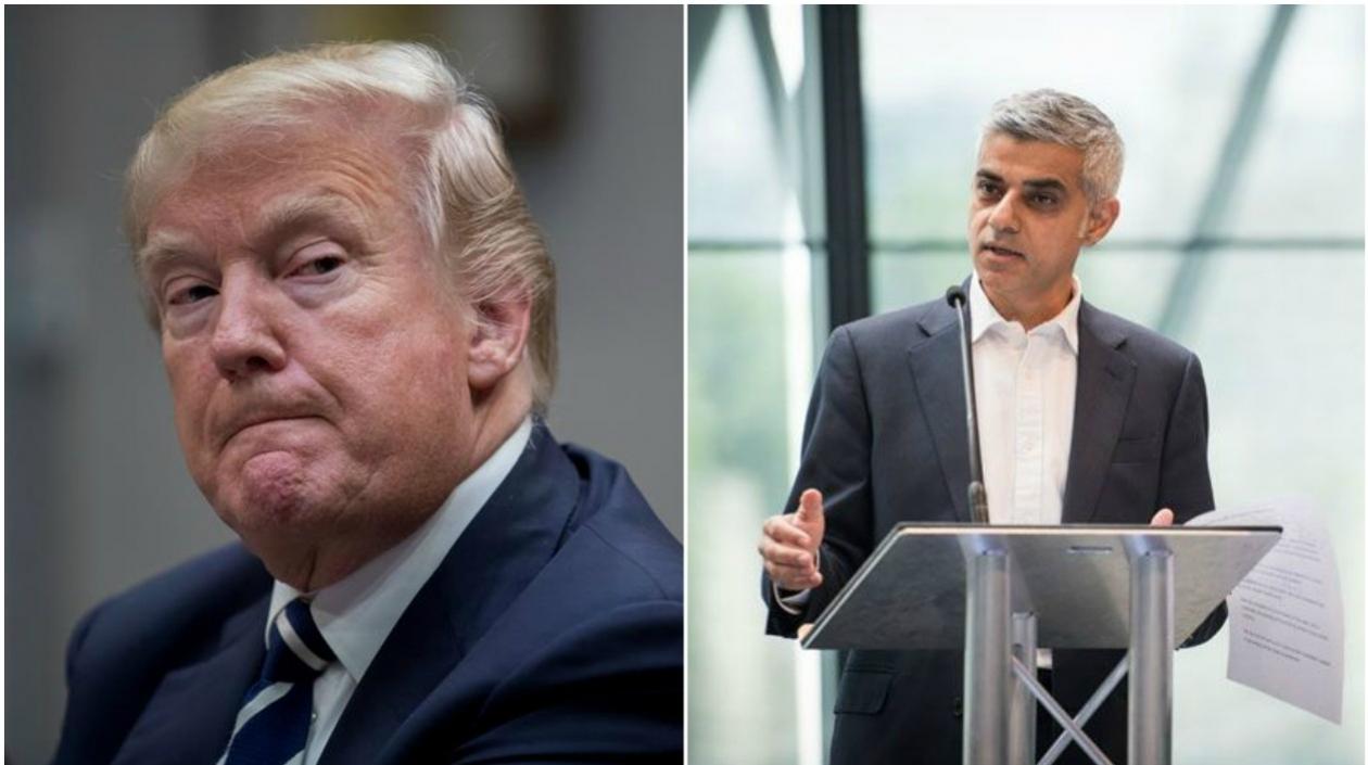 Donald Trump y Sadiq Khan, alcalde de Londres.