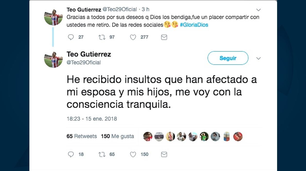 Los trinos anunciando su decisión.