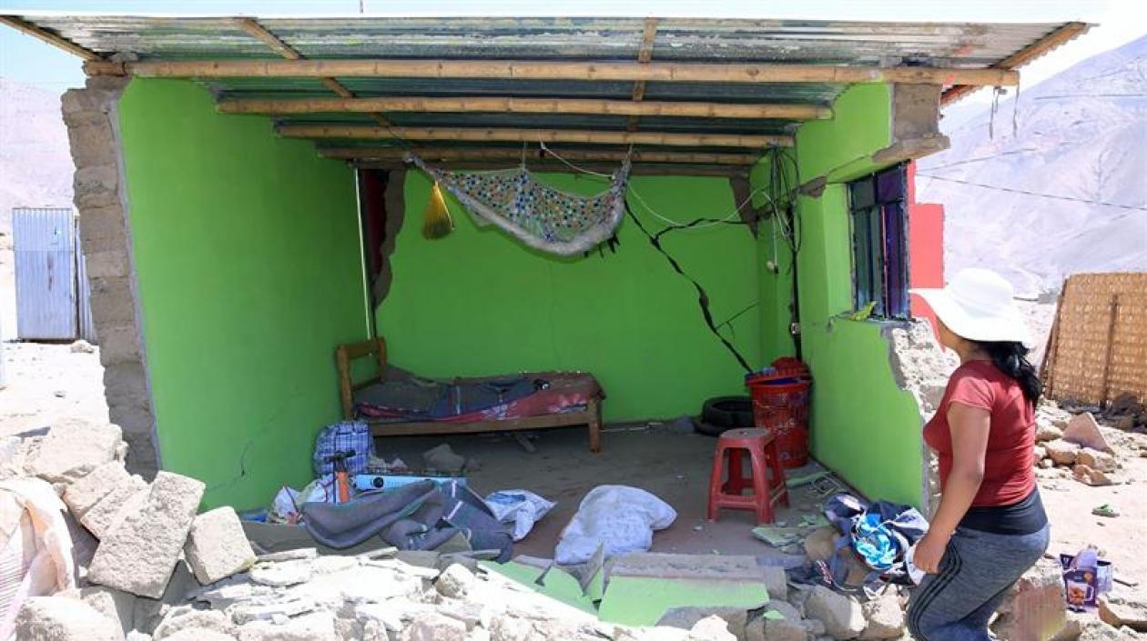 Así quedó una de las viviendas después del terremoto.