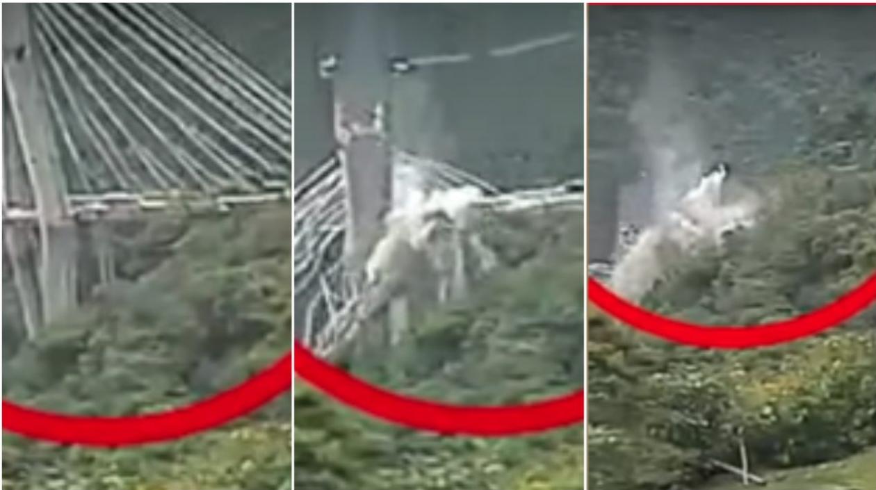 El puente Chirajara colapsó en menos de 10 segundos.