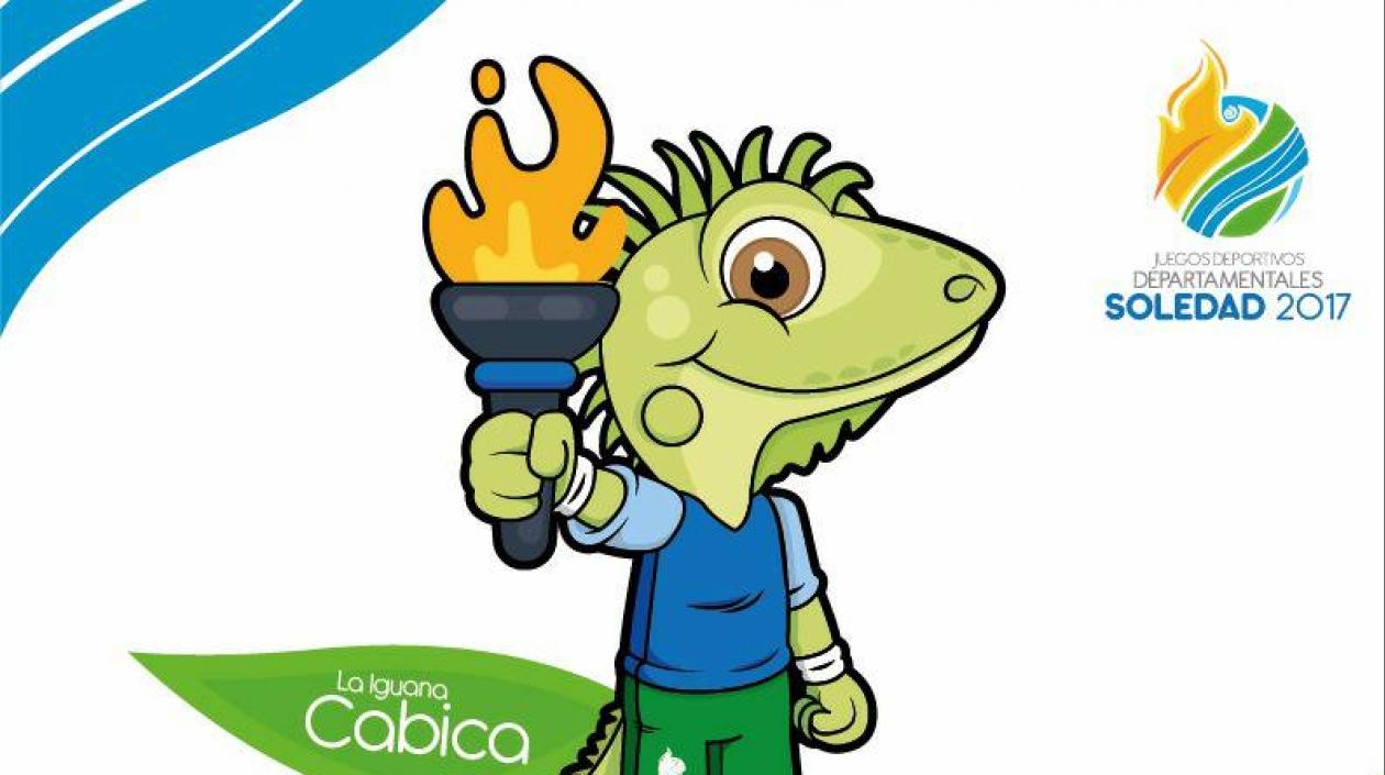 La Iguana Cabica, mascota de las justas.  