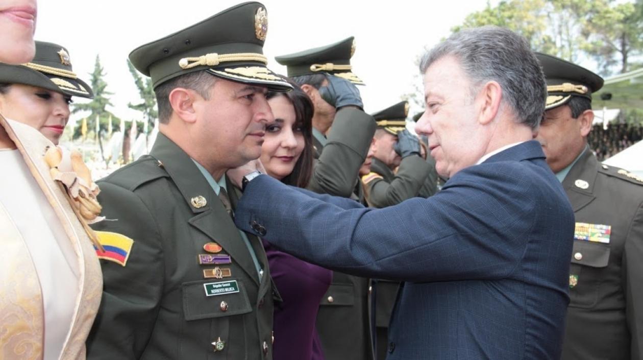 El general Norberto Mujica el día que fue ascendido.