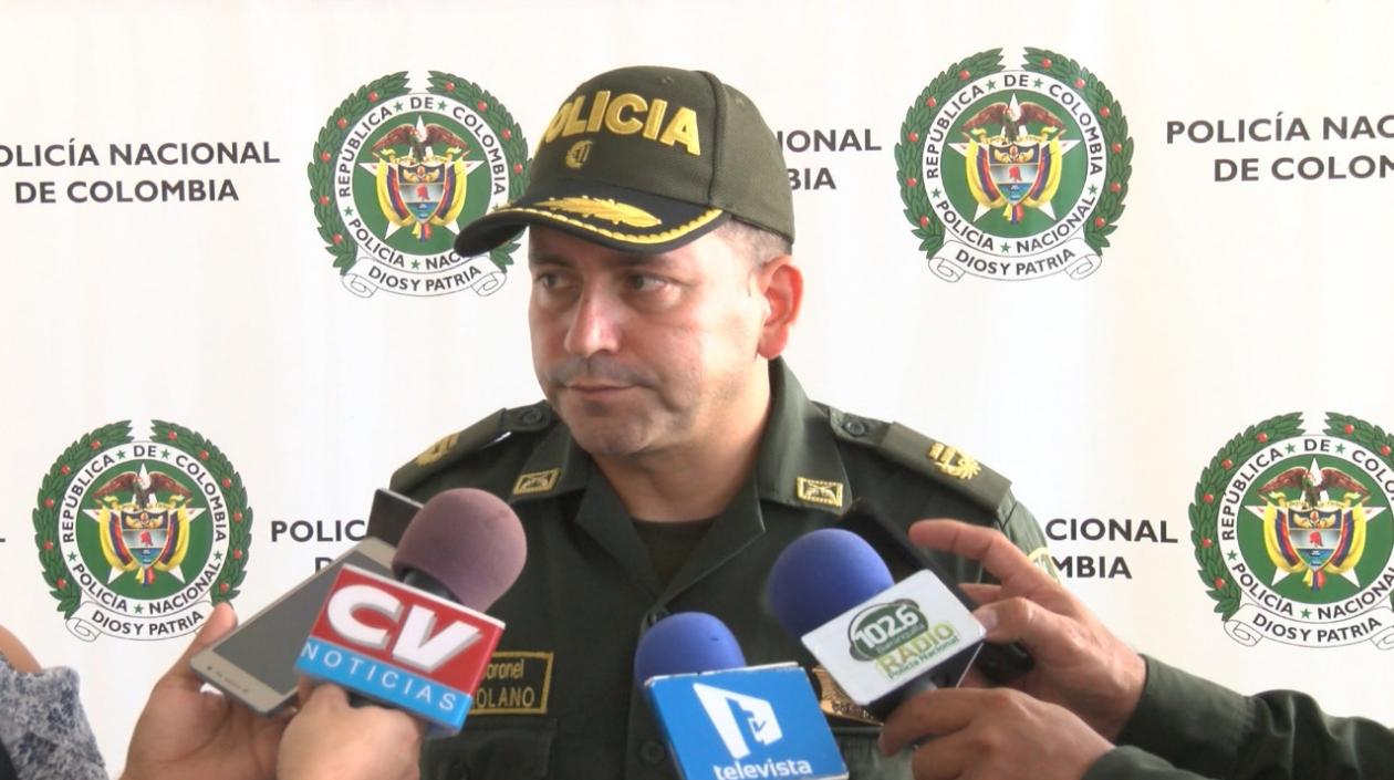 El teniente coronel Hugo Molano, comandante operativo de la Policía Metropolitana de Barranquilla.