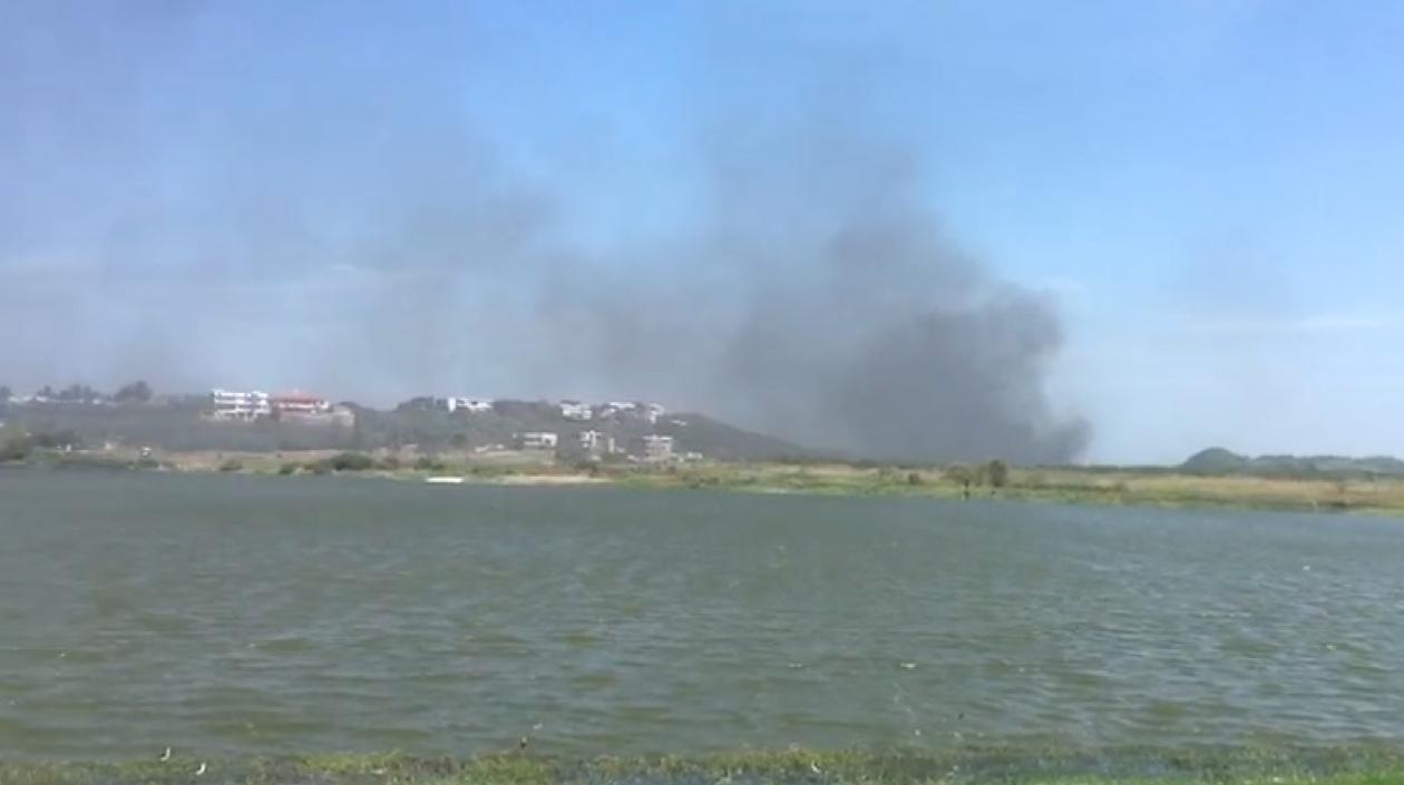 Así se observa la quema en la zona del Lago del Cisne.
