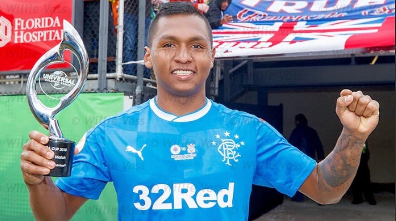  Alfredo Morelos, el jugador colombiano, figura clave del Rangers escocés.