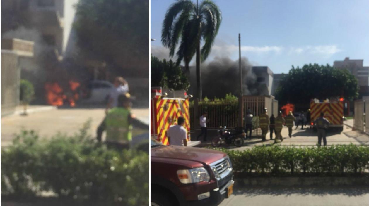 Dos máquinas del cuerpo de bomberos sofocaron las llamas.
