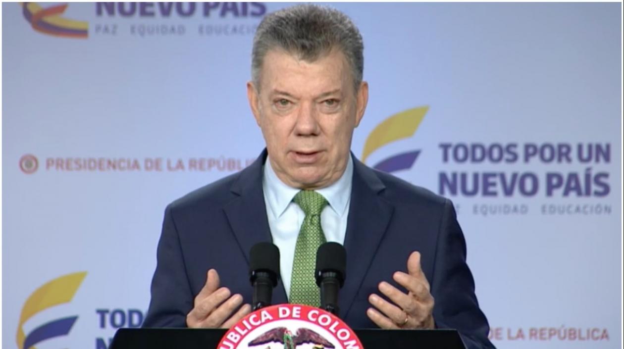 Juan Manuel Santos, presidente.
