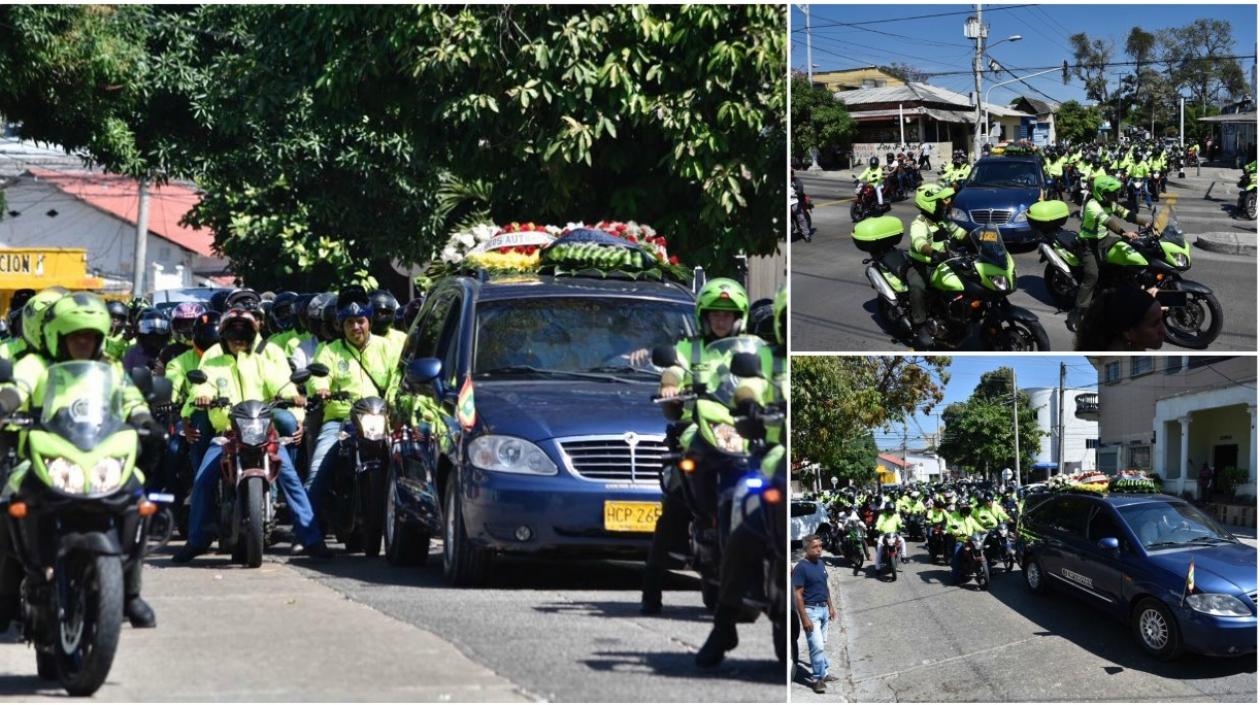 Una caravana acompañó al patrullero.
