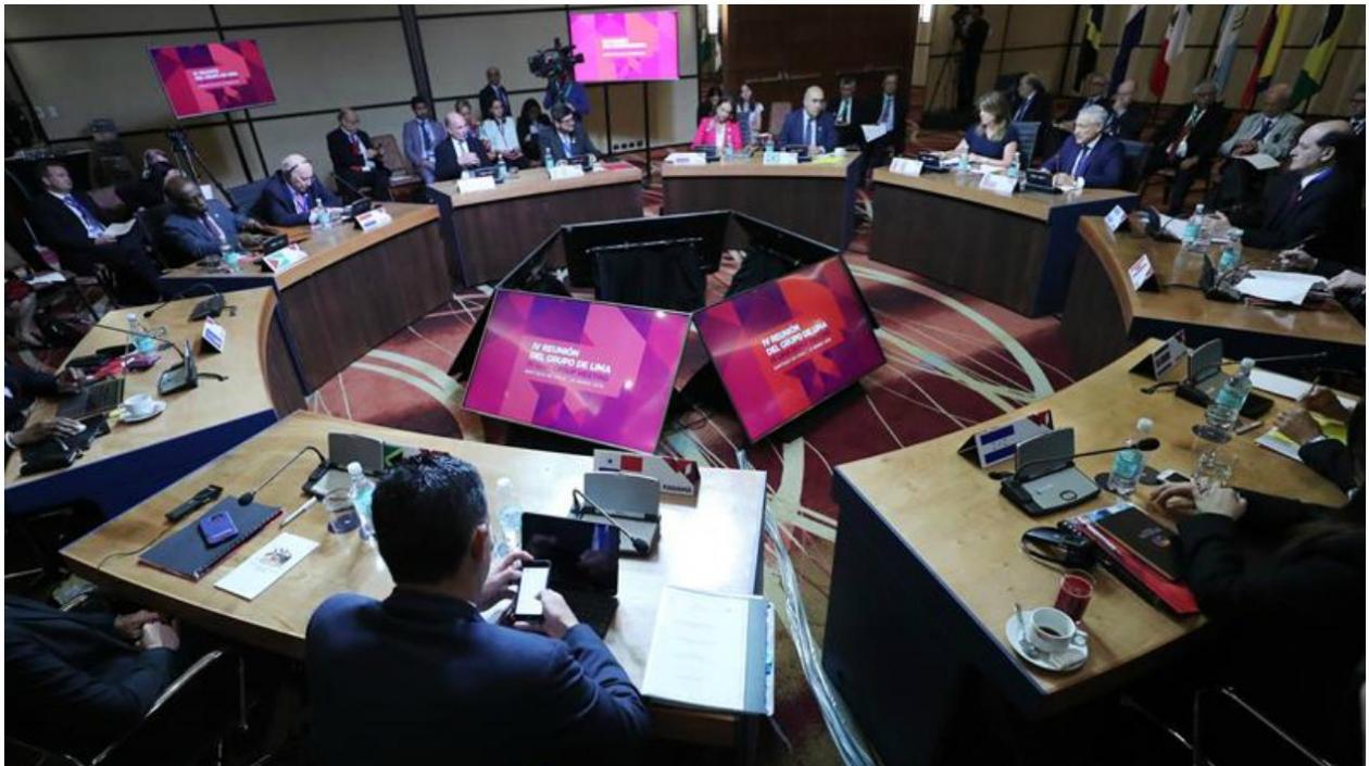 Grupo de Lima reunido este martes en Chile.
