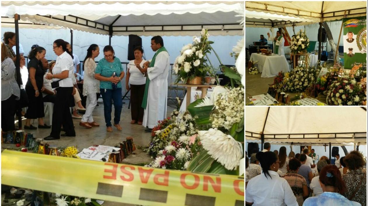 Momentos de la sentida misa.