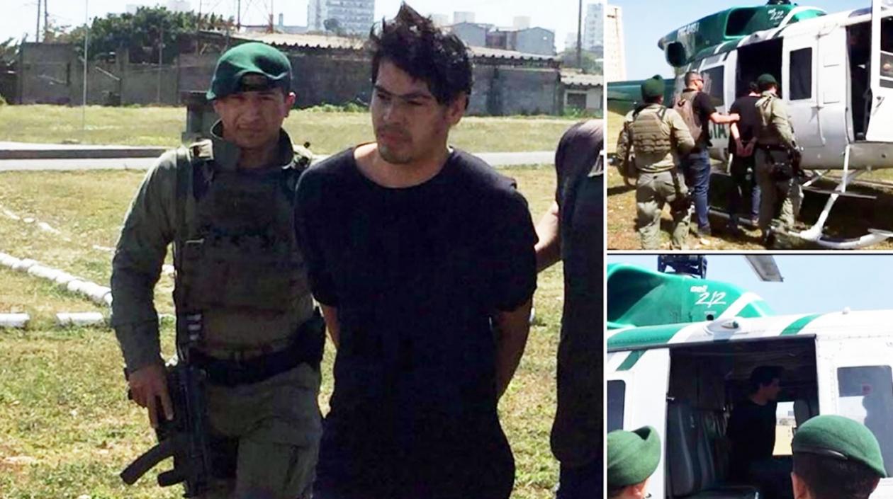 Momento en el que Bellón aborda el helicóptero de la Policía.