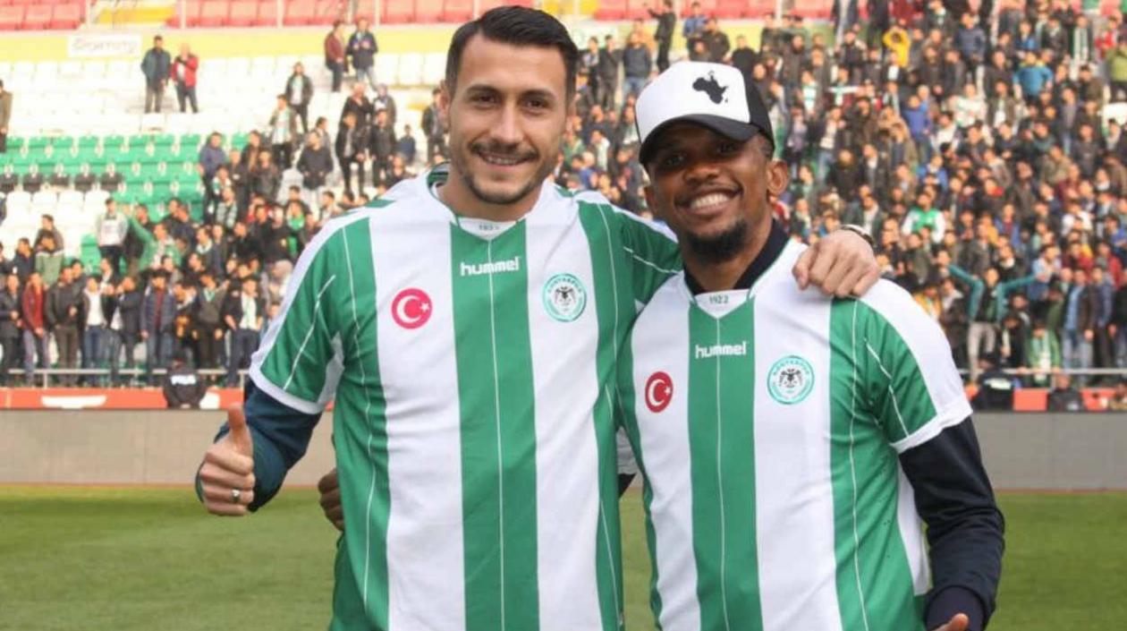 Samuel Eto'o en su presentación.  