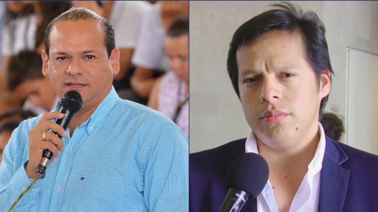 El Gobernador de Guainía, Javier Eliécer Zapata Parrado, y el exgobernador Óscar Armando Rodríguez Sánchez.