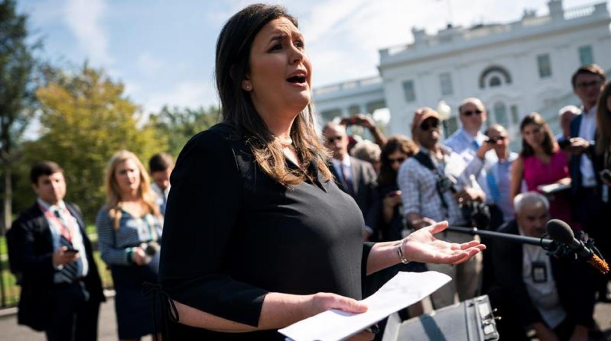 La portavoz de la Casa Blanca, Sarah Huckabee Sanders. 