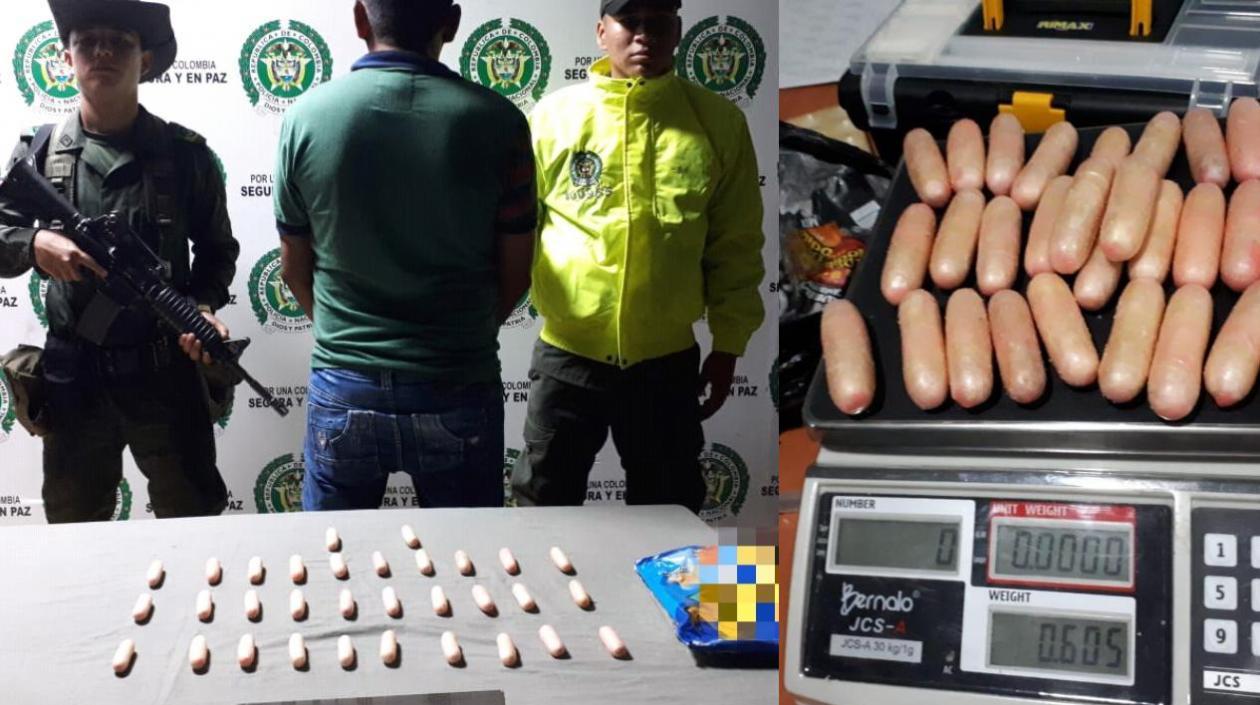 El hoy capturado se transportaba en un vehículo de servicio público cuando le hallaron la droga.