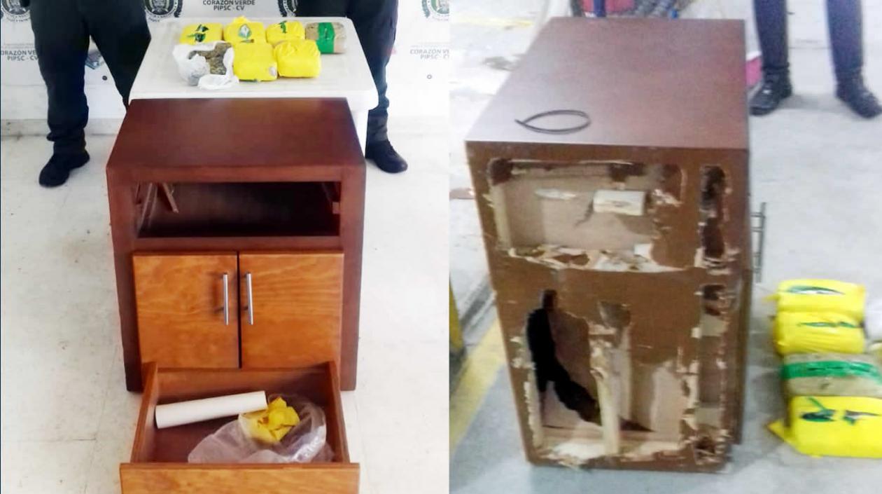 Marihuana hallada en el aeropuerto de carga de Barranquilla. 