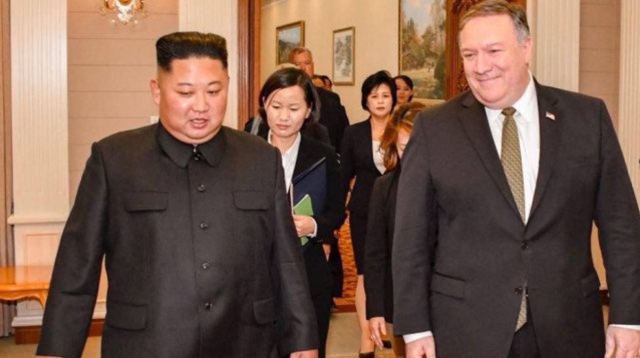 Kim Jong-un y Mike Pompeo.