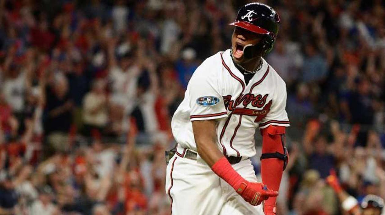 Ronald Acuña, pelotero de los Bravos. 