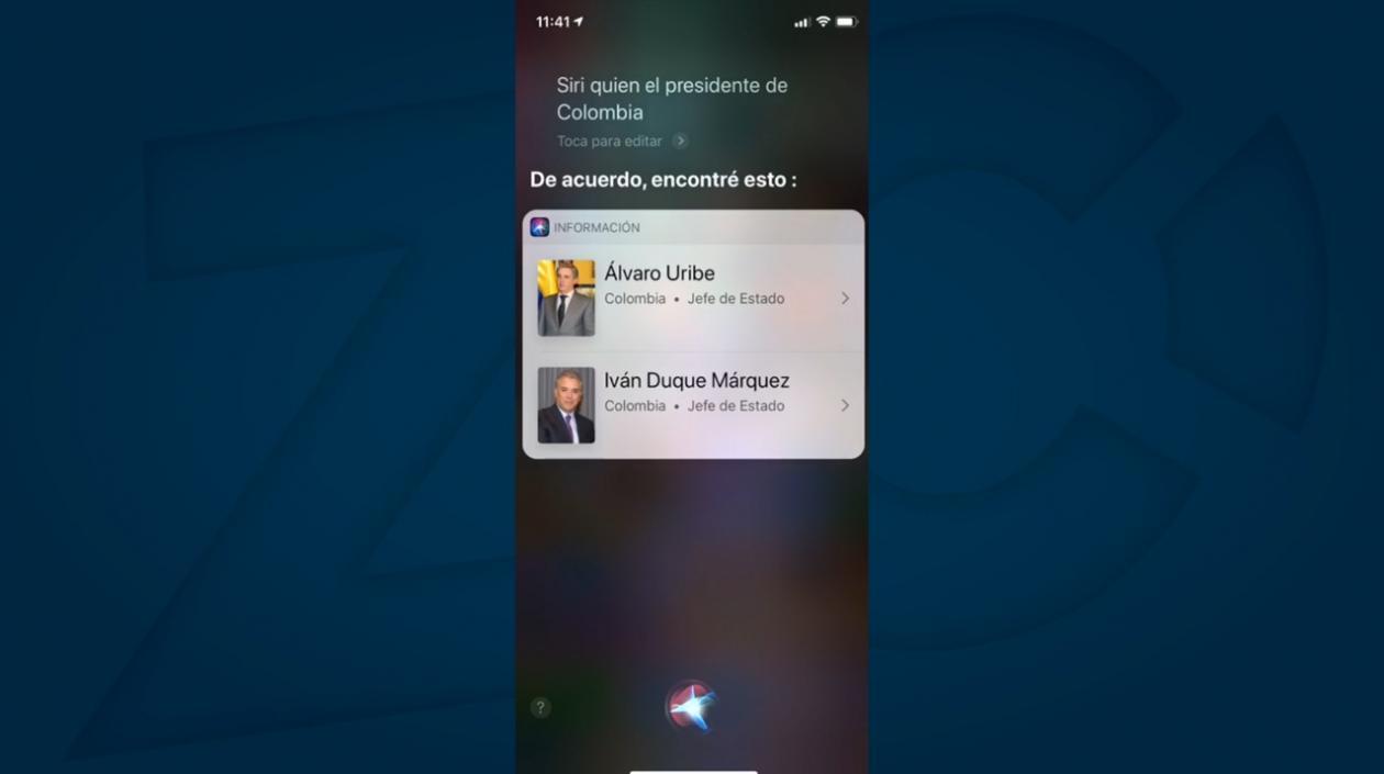 La respuesta de Siri ante el interrogante. 
