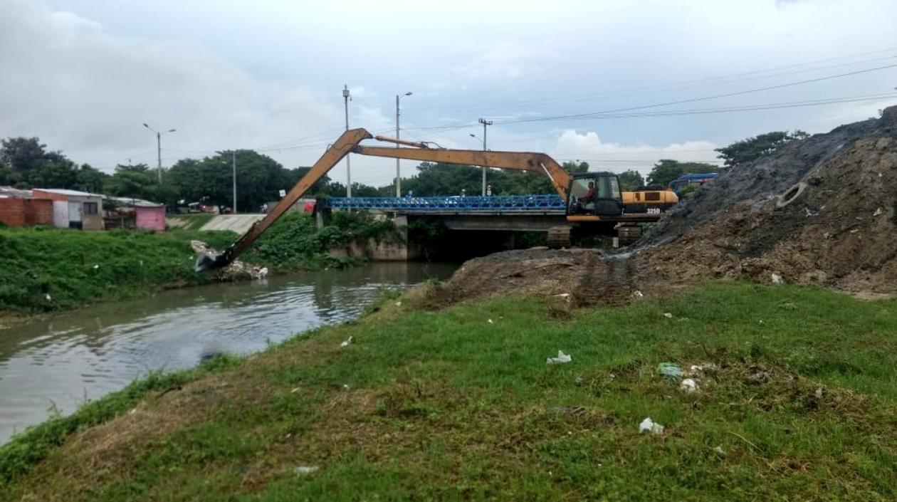 Imagen de los trabajos en el caño de la Auyama. 