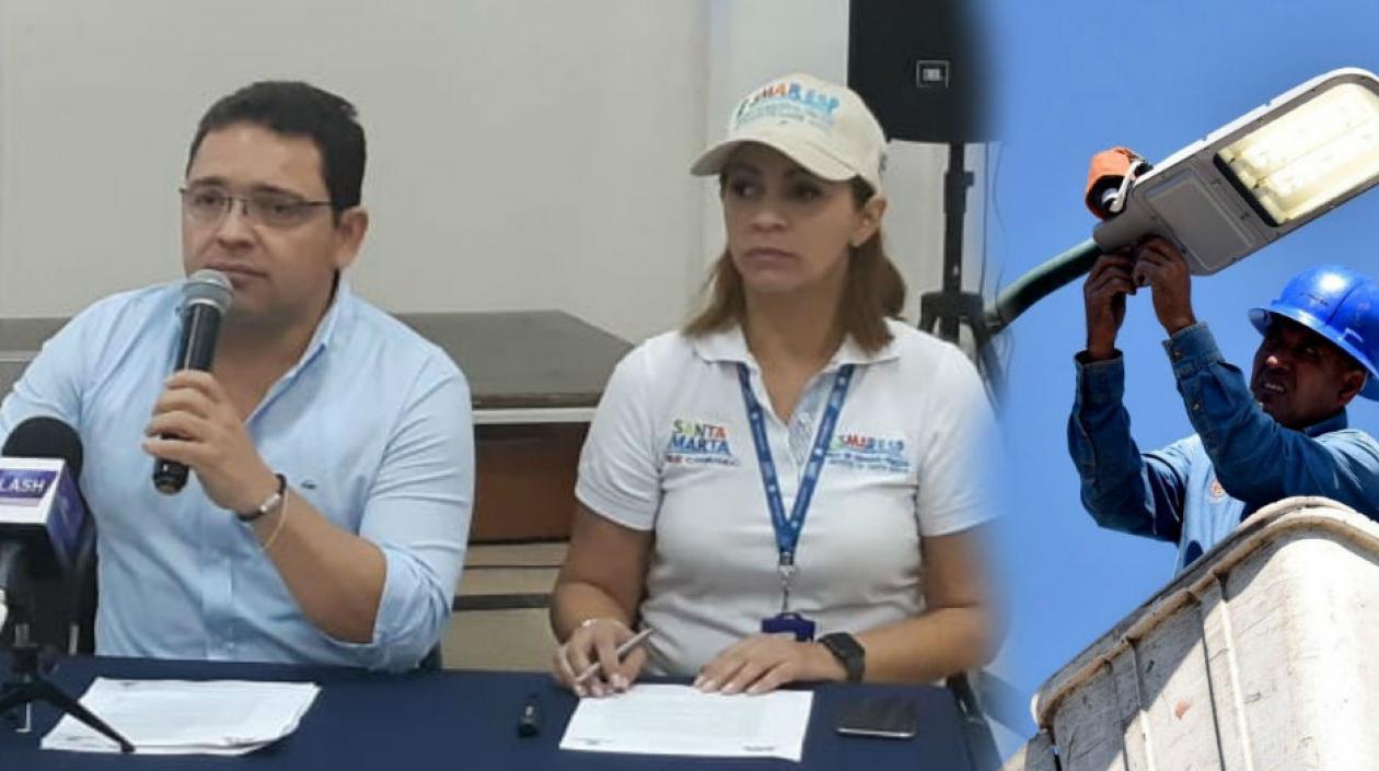 El alcalde Rafael Martínez hizo el anuncio de entregar el alumbrado a Essmar en rueda de prensa.