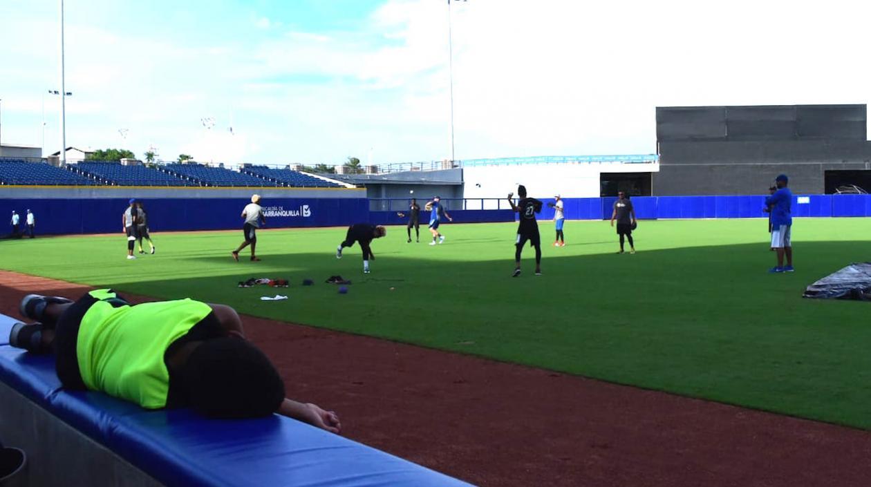 Jugadores de la Selección Colombia en pleno entrenamiento.
