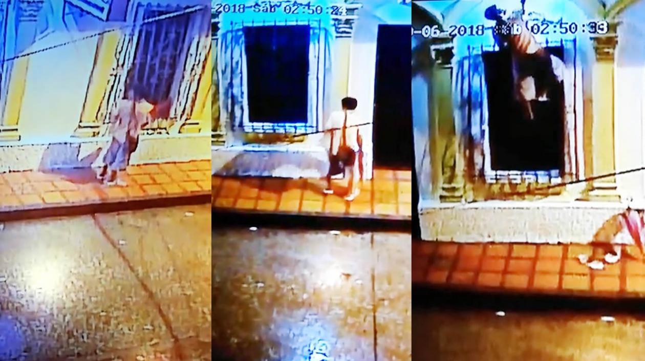 Momentos del  último robo el pasado sábado.