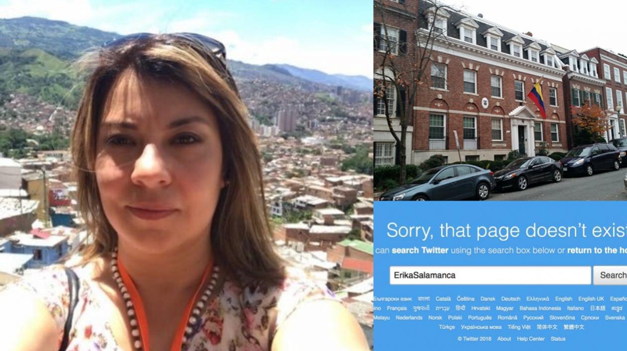 Erika Salamanca en una foto en Twitter. Su cuenta la borró tras ser nombrada en Washington.