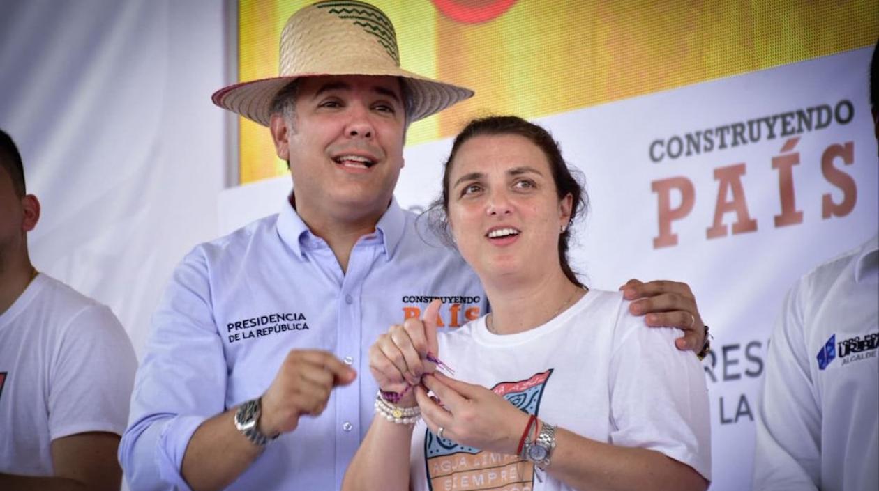 El Presidente Iván Duque y la Consejera Presidencial Karen Abudinen.