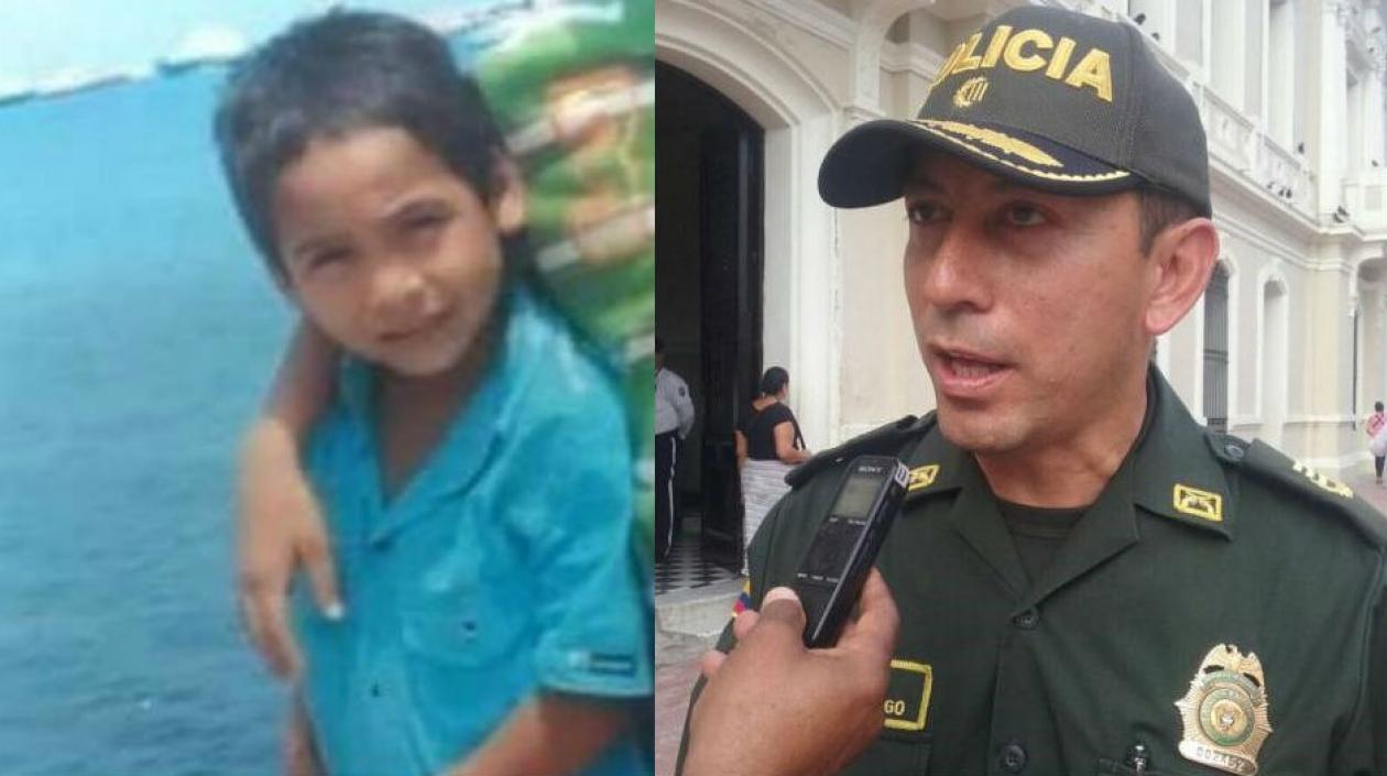 Alberto Cardona y el comandante de la Policía Metropolitana de Santa Marta, Gustavo Berdugo.