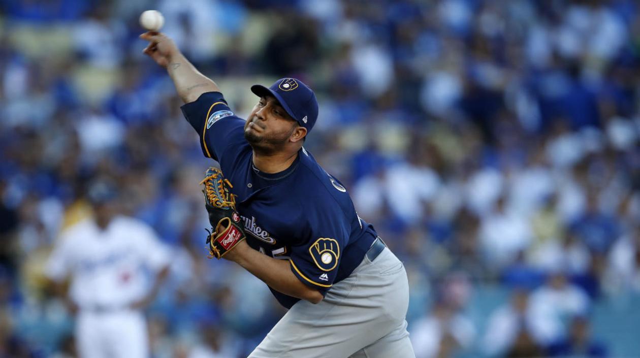  Jhoulys Chacín, lanzador de los Cerveceros. 