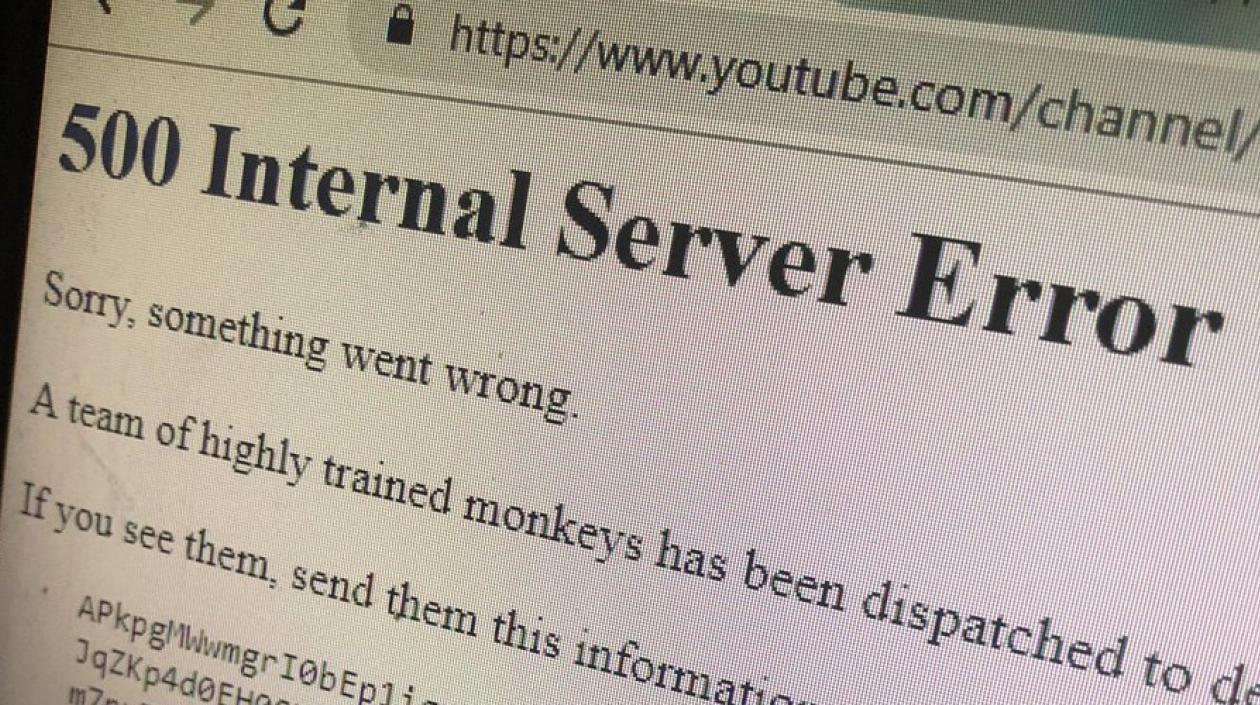 Imagen del error en Youtube.