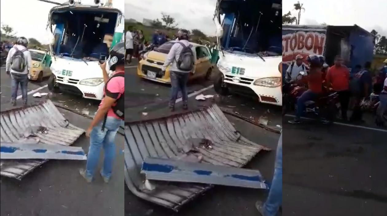 Aspecto del accidente.