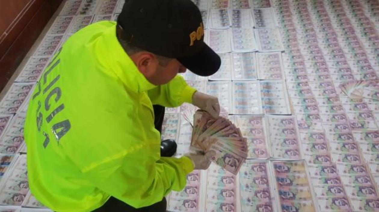 Los billetes incautados. 