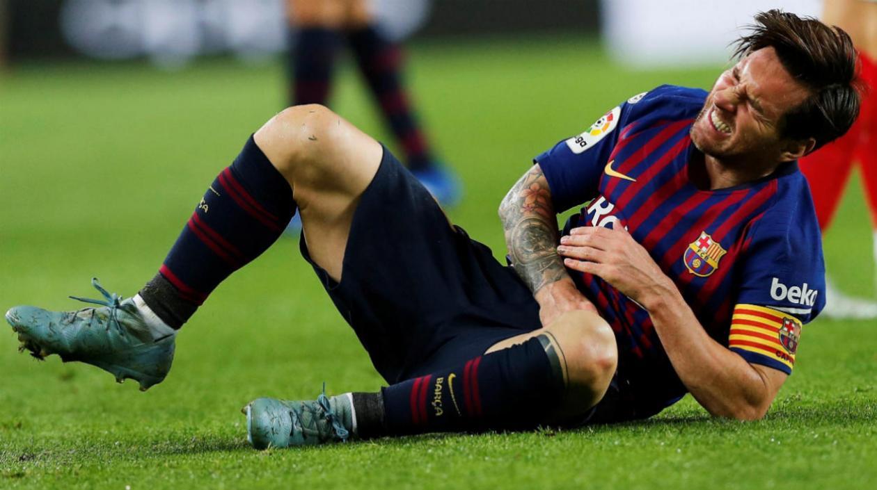 Lionel Messi, delantero argentino, lesionado. 