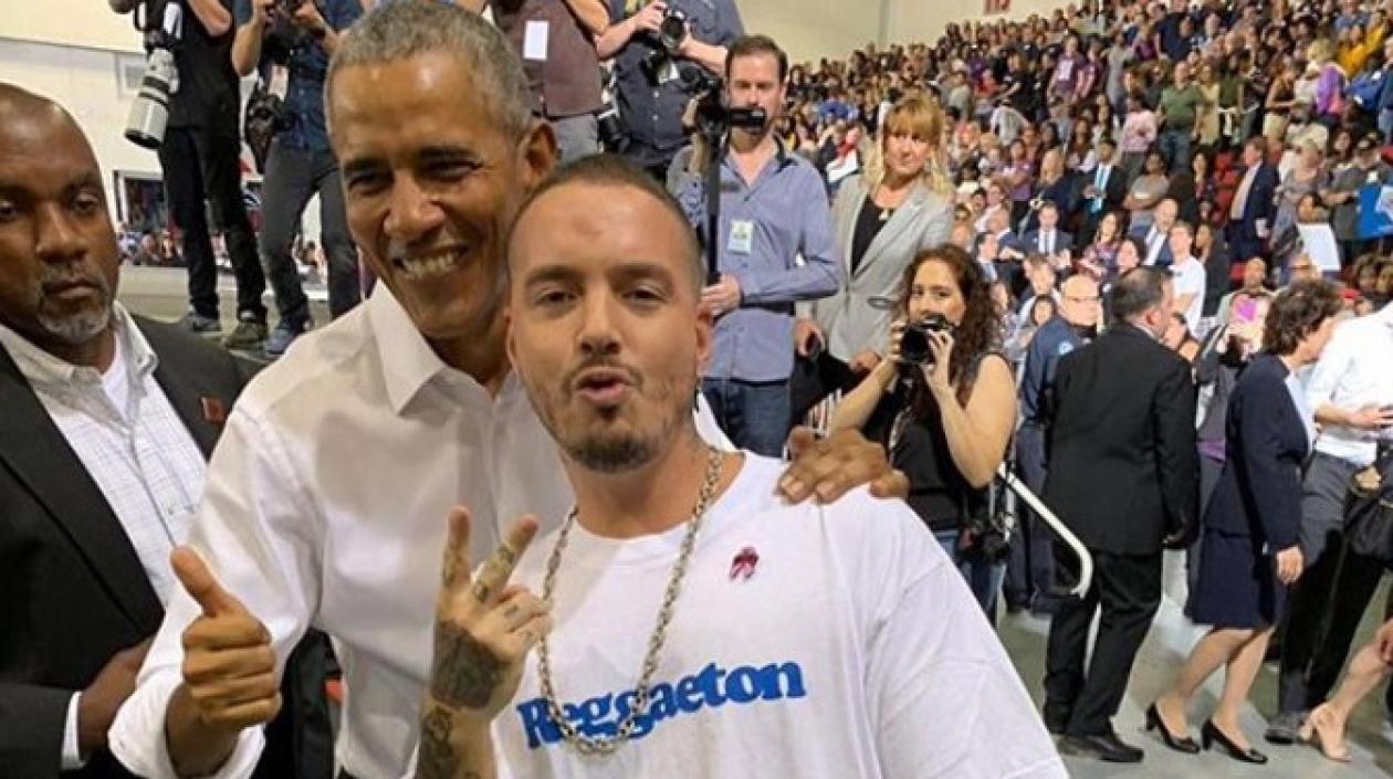 El expresidente de Estados Unidos Barack Obama y J Balvin.