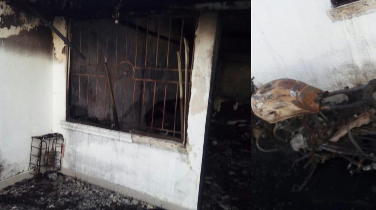 Así quedó la vivienda tras el incendio.