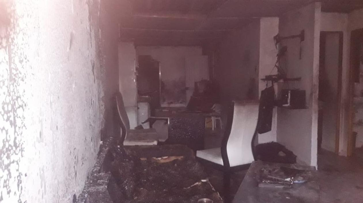Así quedó la vivienda tras el incendio.